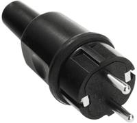 Bachmann 913.173 Fiche électrique mâle avec terre caoutchouc, silicone 250 V noir IP44
