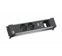 Bachmann 916.0514 multiprise 0,2 m 2 sortie(s) CA Intérieure Noir, Argent