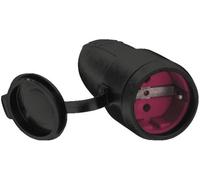 Bachmann 919.176 Fiche électrique femelle avec terre caoutchouc, silicone noir IP20, IP44