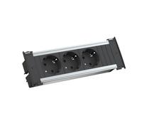 Bachmann 927000 Kapsa 3 Prises Schuko sans Couvercle, Plastique, Noir, 5.04 x 20.39 x 7.03 cm