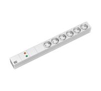 Bachmann - Coupe-circuit (rack-montable) - connecteurs de sortie : 6 - 1U - 19" - 2 m cordon - gris clair