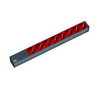 Bachmann Coupe-circuit rack 333.538 1U 19" IEC C14 8x CEE 7/4 2 m Noir/Rouge
