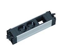 Bachmann Bachmann Multiprise 906.09528 noire 2x prise avec terre 35° Quantité:1