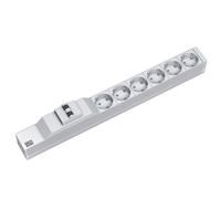 BACHMANN Bâti de prises 19" 6x contact de protection 1x disjoncteur, 2 m