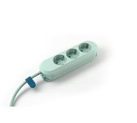 BACHMANN Bloc multiprise Smart 3 prises, câble de 1,5 m, multiprise 387.2702 (enroulement de câble pratique et fixation par trous de vissage) (vert menthe)