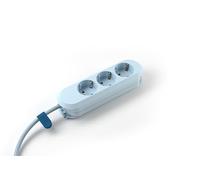 BACHMANN Bloc multiprise Smart 387.2701 Berry Blue - 3 prises - Câble de 1,5 m - Enrouleur de câble pratique et fixation par trous de vissage