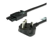 BACHMANN Câble d'alimentation H05VV-F 3G 1,5mm² 5m, noir, fiche UK 13A prise install.