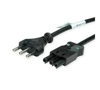 BACHMANN Câble d'alimentation H05VV-F 3G1,5mm² 3m, noir Italie P40 Fiche 16A Accouplement