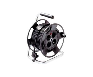 Bachmann Cable reel - Coupe-circuit - CA 250 V - connecteurs de sortie : 4 - 25 m cordon - noir