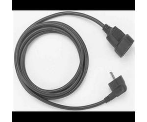 Bachmann Câble Schuko Noir 5m H05VV-F 3G 1.50mm² - Connecteur Mâle/Femelle, 250V 16A, Référence 341.186, Longueur 5000mm