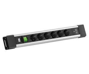 Bachmann CONNECTUS 6 x CEE7/3 1 x Interrupteur, 1 x USB C/C 45 W L = 2,0 m CEE7/7 Gris