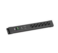 BACHMANN CONNECTUS 6xCEE7/3, 1xGVS-Plus 1xinterrupteur 2,0m CEE7/7 Noir