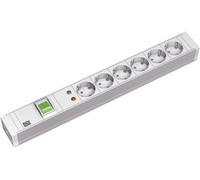 Bachmann - Coupe-circuit (rack-montable) - CA 230 V - connecteurs de sortie : 6 - 1U - 19" - 2 m cordon - Allemagne - gris clair, RAL 7035