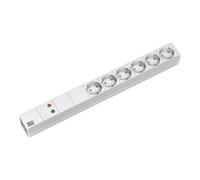 Bachmann - Coupe-circuit (rack-montable) - connecteurs de sortie : 6 - 1U - 19" - 2 m cordon - gris clair