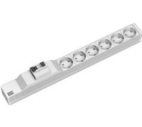 Bachmann - Coupe-circuit (rack-montable) - entrée : CEE 7/4 - connecteurs de sortie : 6 (CEE 7/4) - 1U - 19" - 2 m cordon - Allemagne - gris clair, RAL 7035