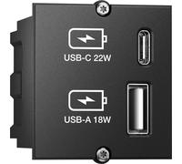 BACHMANN Custom Modul USB Charger Typ A & C 22W, Quickcharge, schwarz