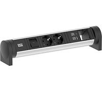 BACHMANN CYCLE Desk 2xCEE7/3 1xinterrupteur 1xCM 1xUSB A/C 22W 0,2m GST18