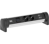 BACHMANN CYCLE Desk 2xCEE7/3 1xinterrupteur 1xUSB A/C 22W 0,2m GST18