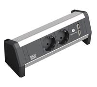 Bachmann DESK 1 multiprise 2 sortie(s) CA Intérieure Noir, Argent