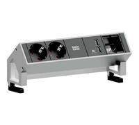 Bachmann DESK 2 du système de l'installation, 1 x module personnalisé + 1 prise de contact x protection + 1 x USB Dual Charger, blanc