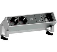 Bachmann DESK 2 du système de l'installation, 1 x module personnalisé + 1 prise de contact x protection + 1 x USB Dual Charger, blanc