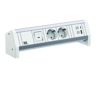 BACHMANN Desk 2xCEE7/3 1xinterrupteur 1xUSB A/C 22W GST18 RAL9010