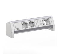 BACHMANN Desk 2xCEE7/3 1xUSB A/C 22W 1xCM GST18 RAL9010