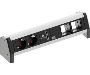 Bachmann Desk 2xSchuko, 1xUSB Charger & 2xEmpty Power strip -, 902.0183 (2xEmpty Power strip - ALU - w/Child protection)