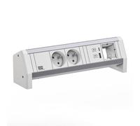 BACHMANN Desk 2xUTE 1xUSB A/C 22W 1xCM GST18 RAL9010