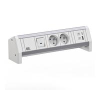 BACHMANN Desk 2xUTE 1xUSB A/C 22W 1xcommutateur GST18 RAL9010