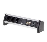 Bachmann DESK - Coupe-circuit - CA 230 V - connecteurs de sortie : 3 (CEE 7/4) - Allemagne - noir