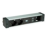 BACHMANN Desk Rail 2X Contact de Protection. USB A&C, USB Charger 22W 1xABD 2,0m GST18
