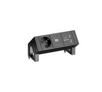 BACHMANN DESK2 1x prise de terre 1x chargeur USB, noir