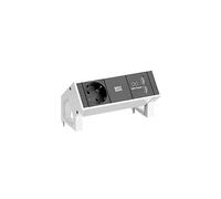 BACHMANN DESK2 1xCEE7/3 USB Charger, courant 0,2m GST18 RAL9010