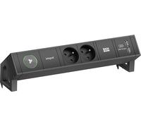 BACHMANN DESK2 1xiotspot 2xUTE 1xUSB Charger 0,2m GST18, RAL9005