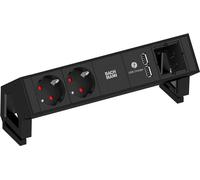 BACHMANN DESK2 2x contact de protection 1x USB-Charger 1x ABD, noir