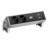 BACHMANN DESK2 2x contact de protection USB A&C, USB Charger 22W 0,2m GST18 INOX