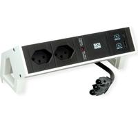 BACHMANN DESK2 2xCH 1xUSB A/C 22W, 0,2m GST18 RAL9010 Suisse