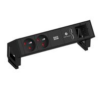 BACHMANN DESK2 2xUTE 1xUSB Charger 1xCM Courant 0,2m GST18 RAL9005