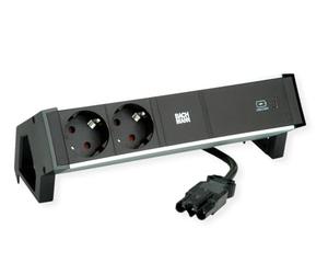 BACHMANN DESK2 ALU Black 2X Protection USBC, Chargeur USB 60W 0,2m GST18