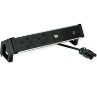 BACHMANN DESK2 ALU BLACK 2xUK, 1xUSBC 60W 0,2m GST18 United Kingdom