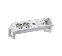 BACHMANN DESK2 ALU White 2xCEE7/3 1xCM 1xUSB A/C 22W 0,2m GST18