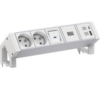 Bachmann Desk2 Alu White 2Xute 1Xusb A/C 22W 1Xinterrupteur 0,2M