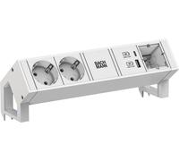 BACHMANN DESK2 blanc 2xCEE7/3 1xCM 1xUSB A/C 22W 0,2m GST18