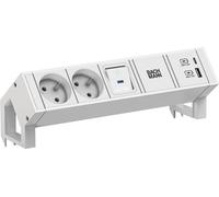 BACHMANN DESK2 blanc 2xUTE 1xSchalter 1xUSB A/C 22W 0.2m GST18