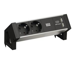 Bachmann Desk2 Lot de 2 Contacts de Protection en Aluminium Noir