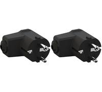 BACHMANN Fiche coudée de montage noire, CEE 7/7 2 pôles avec contact de protection (Lot de 2)