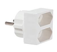 - Adaptateur pour prise d'alimentation - alimentation (M) pour alimentation (F) - blanc - Allemagne