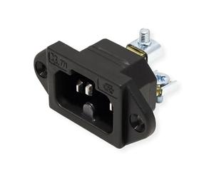 BACHMANN Fiche encastrable pour appareils Chauds IEC320 C15A, C16A avec raccords à vis, Noir