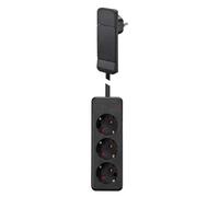 BACHMANN Fiche plate SmartPlug, avec 3x prise multiple à contact de protection, noir, 1,6 m